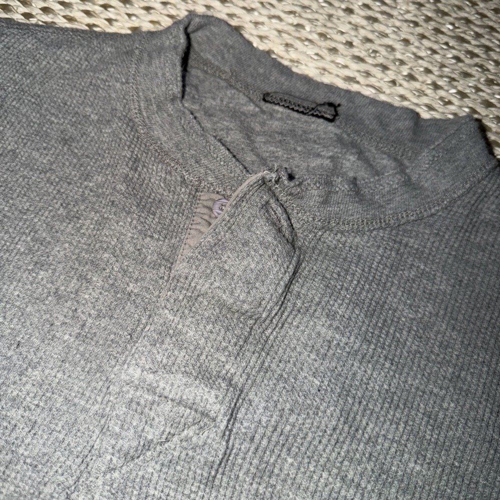 Men's Vintage Ralph Lauren Polo Ribbed Henley Long Sleeve Shirt. Grunge . LG - Picture 5 of 7